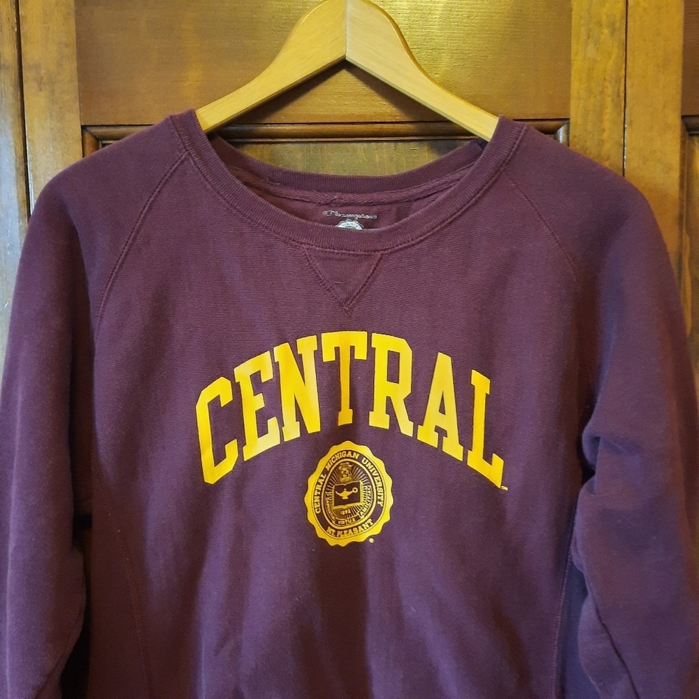 Champion Reverse Weave CMU Central Michigan University Crewneck Sweatshirt - Picture 2 of 9